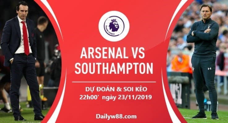 Soi kèo Arsenal vs Southampton, 22h00' ngày 23/11/2019
