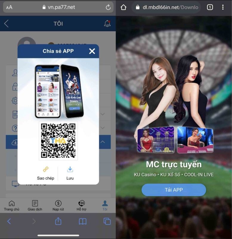 Hướng dẫn tải app Thabet về điện thoại Android