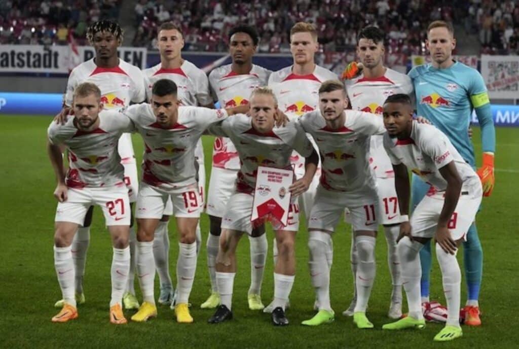 Đội hình RB Leipzig khi họ gặp Shakhtar Donetsk ở lượt trận đầu tiên của bảng F Champions League 2022/2023 (c) Ảnh AP